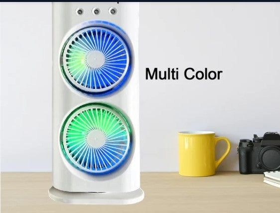 Three-Hole Spray Charging Fan – Powerful Dual-Head Air Cooler | Velvet Wheels